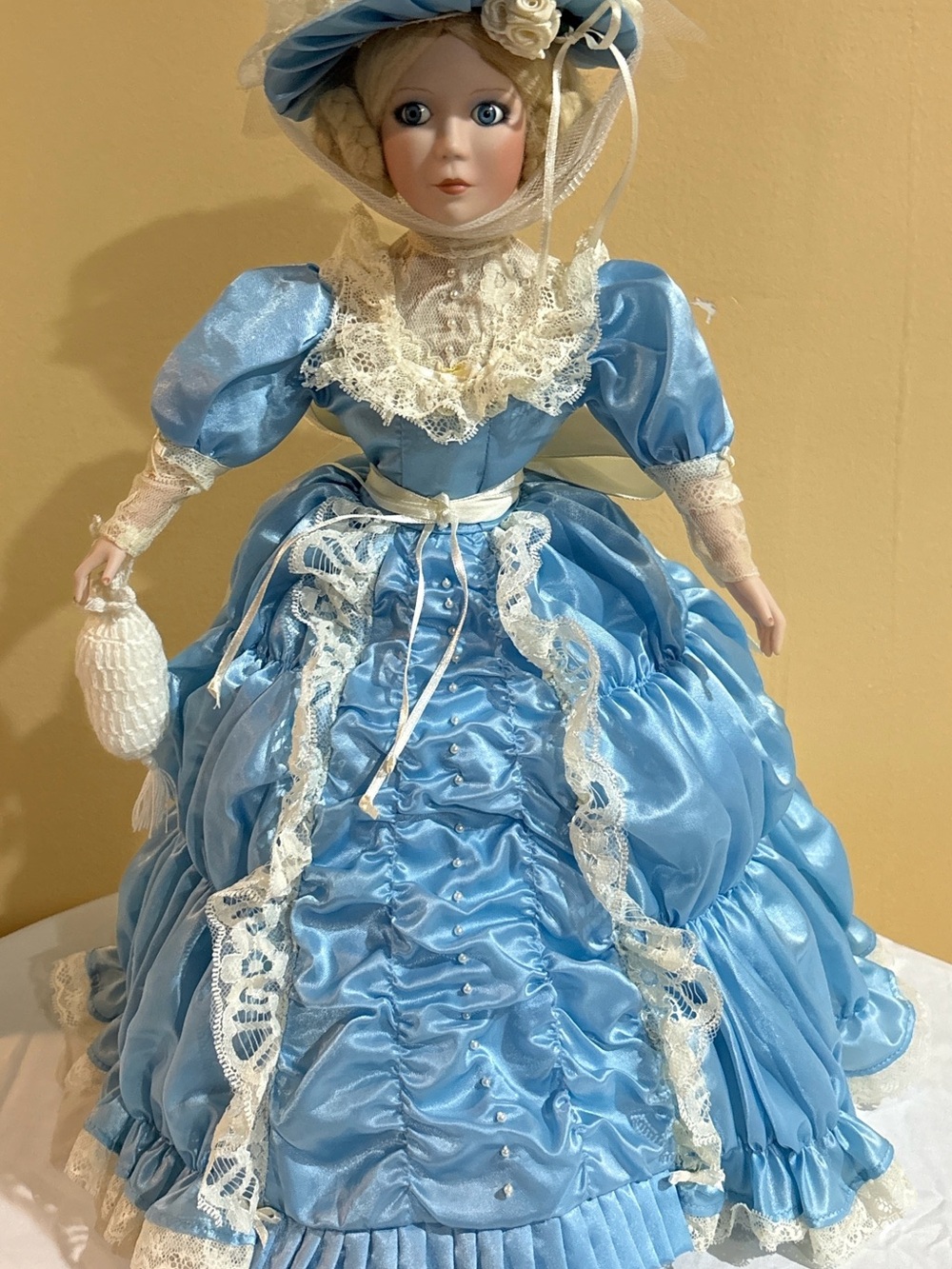 Edwin Blue and White Porcelain-Style Victorian Dress Doll